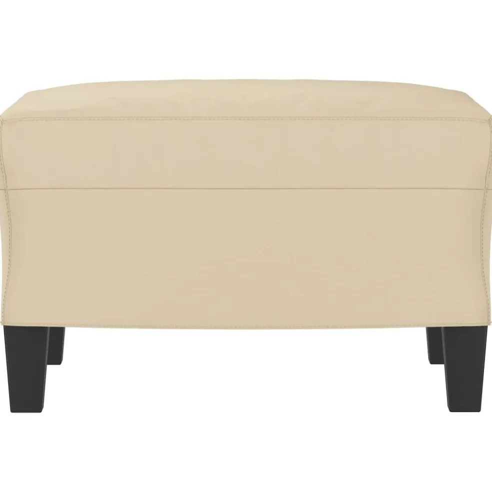 vidaXL Voetenbank 60x50x41 cm microvezelstof crèmekleurig