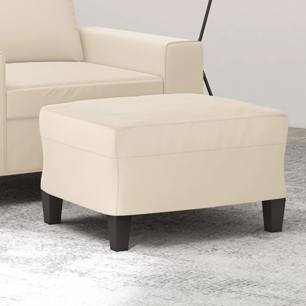vidaXL Voetenbank 60x50x41 cm microvezelstof beige
