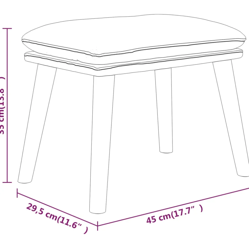 vidaXL Voetenbank 45x29,5x35 cm stof bruin