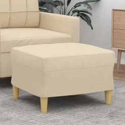 vidaXL Voetenbank 60x50x41 cm stof crèmekleurig