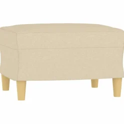 vidaXL Voetenbank 60x50x41 cm stof crèmekleurig