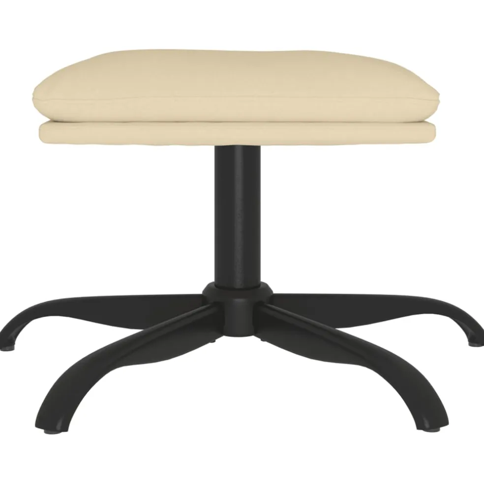 vidaXL Voetenbank 60x60x36 cm stof crèmekleurig