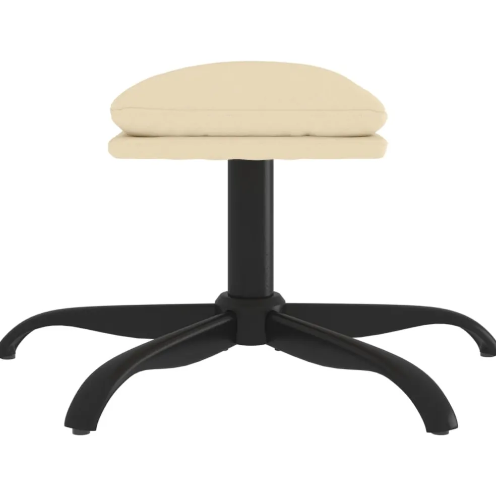 vidaXL Voetenbank 60x60x36 cm stof crèmekleurig