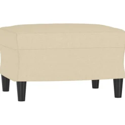 vidaXL Voetenbank 60x50x41 cm stof crèmekleurig