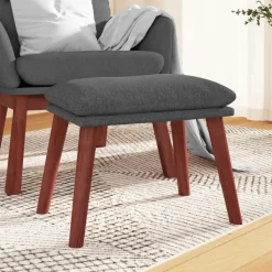 vidaXL Voetenbank 45x29,5x35 cm stof donkergrijs