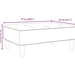 vidaXL Voetenbank 77x55x31 cm stof donkergrijs