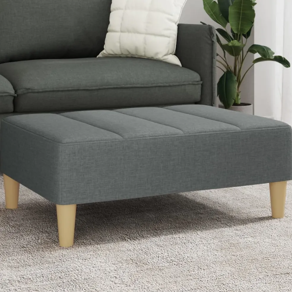 vidaXL Voetenbank 77x55x31 cm stof donkergrijs