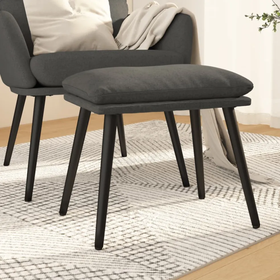 vidaXL Voetenbank 45x29,5x35 cm stof donkergrijs