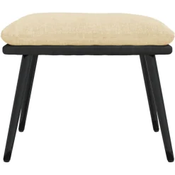 vidaXL Voetenbank 45x29,5x35 cm stof en kunstleer crèmekleurig