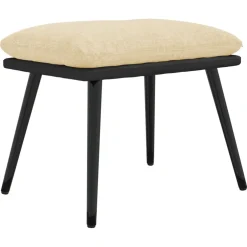 vidaXL Voetenbank 45x29,5x35 cm stof en kunstleer crèmekleurig