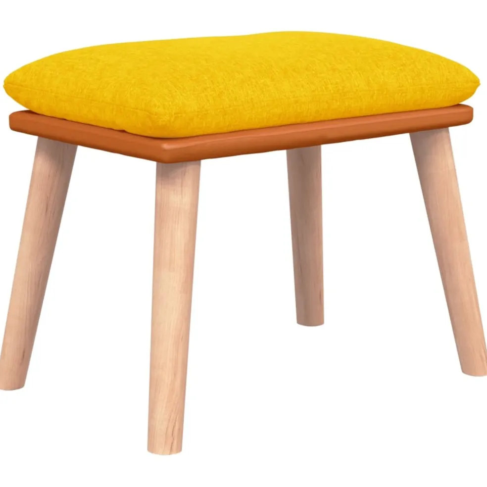 vidaXL Voetenbank 45x29,5x35 cm stof en kunstleer mosterdgeel