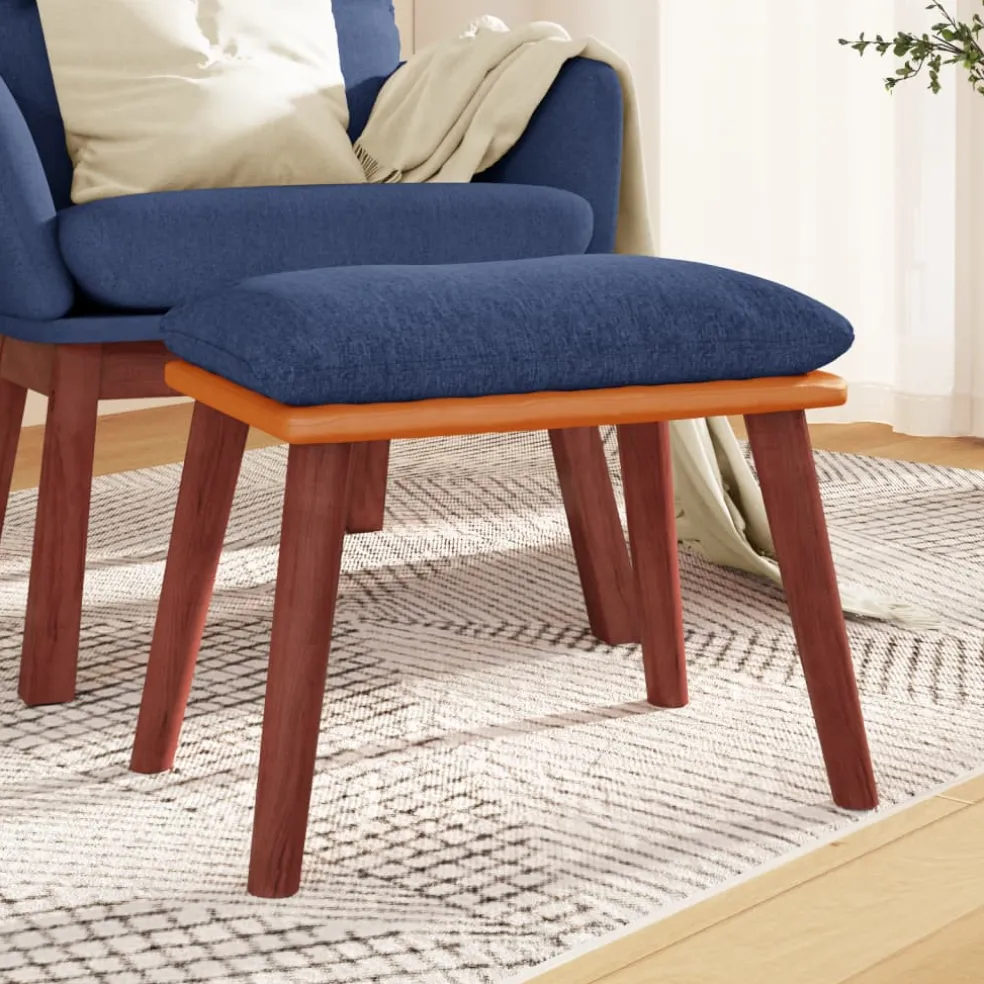 vidaXL Voetenbank 45x29,5x35 cm stof en kunstleer blauw