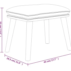 vidaXL Voetenbank 45x29,5x35 cm stof en kunstleer blauw