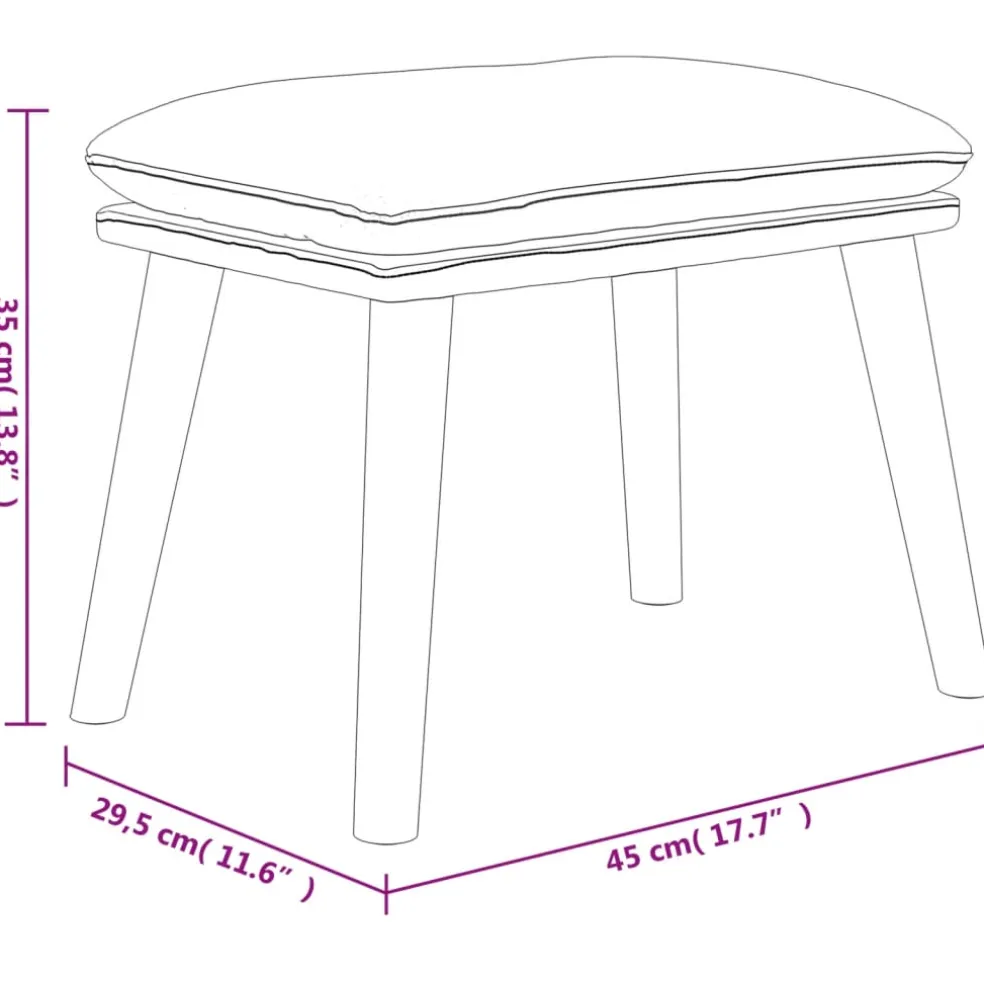 vidaXL Voetenbank 45x29,5x35 cm stof en kunstleer blauw