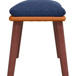 vidaXL Voetenbank 45x29,5x35 cm stof en kunstleer blauw
