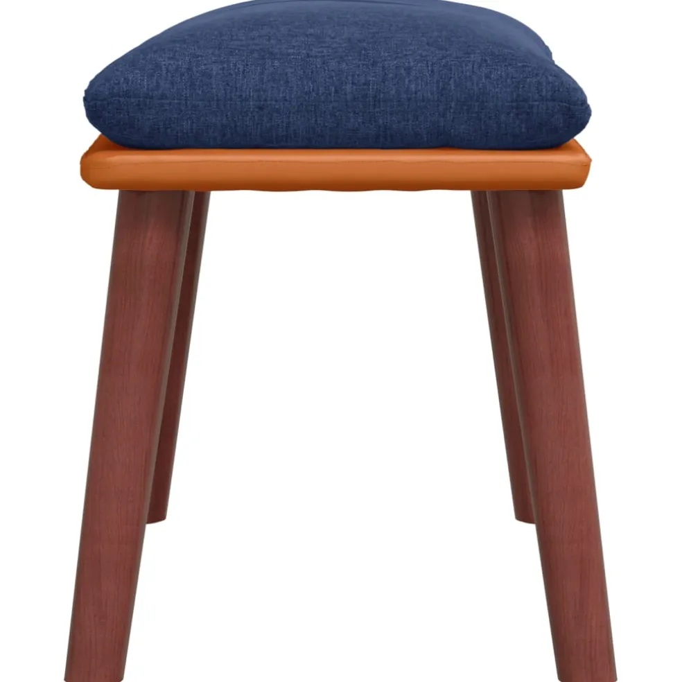 vidaXL Voetenbank 45x29,5x35 cm stof en kunstleer blauw