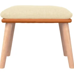 vidaXL Voetenbank 45x29,5x35 cm stof en kunstleer crèmekleurig