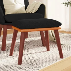 vidaXL Voetenbank 45x29,5x35 cm stof en kunstleer zwart