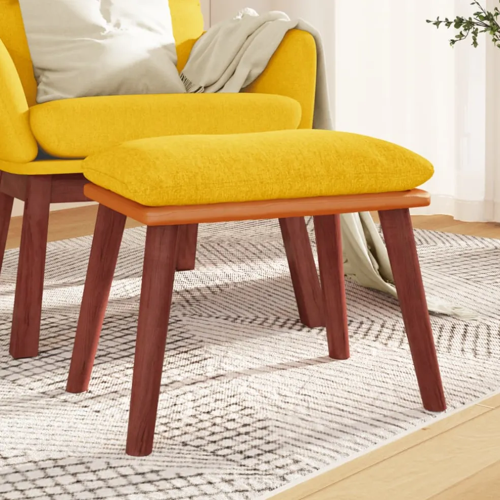 vidaXL Voetenbank 45x29,5x35 cm stof en kunstleer mosterdgeel