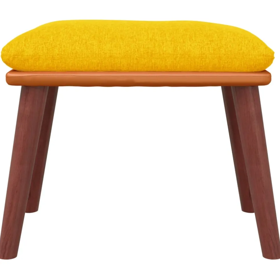 vidaXL Voetenbank 45x29,5x35 cm stof en kunstleer mosterdgeel