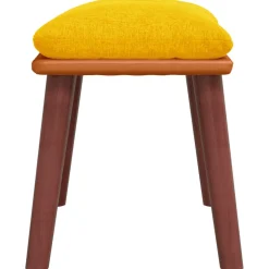 vidaXL Voetenbank 45x29,5x35 cm stof en kunstleer mosterdgeel