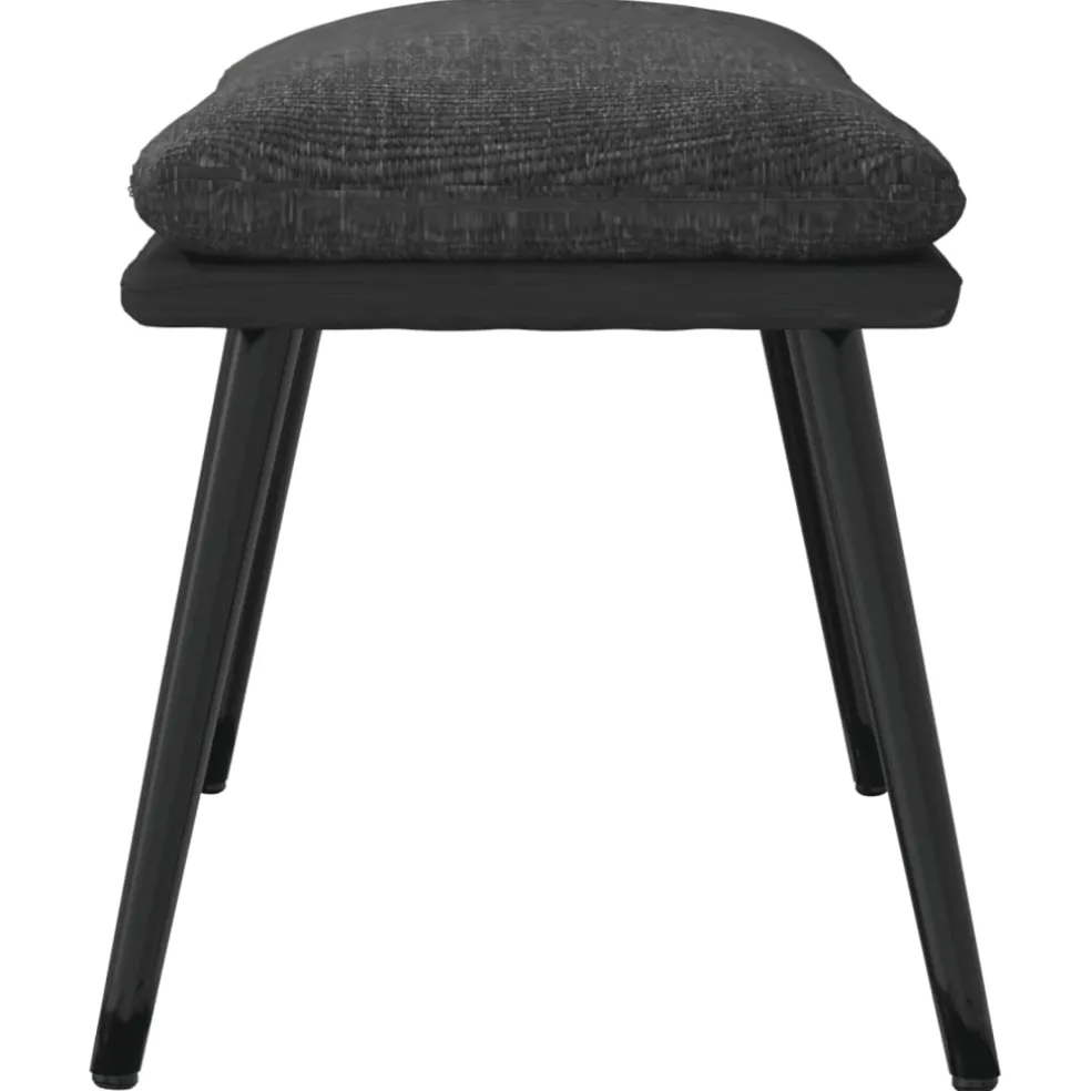 vidaXL Voetenbank 45x29,5x35 cm stof en kunstleer donkergrijs