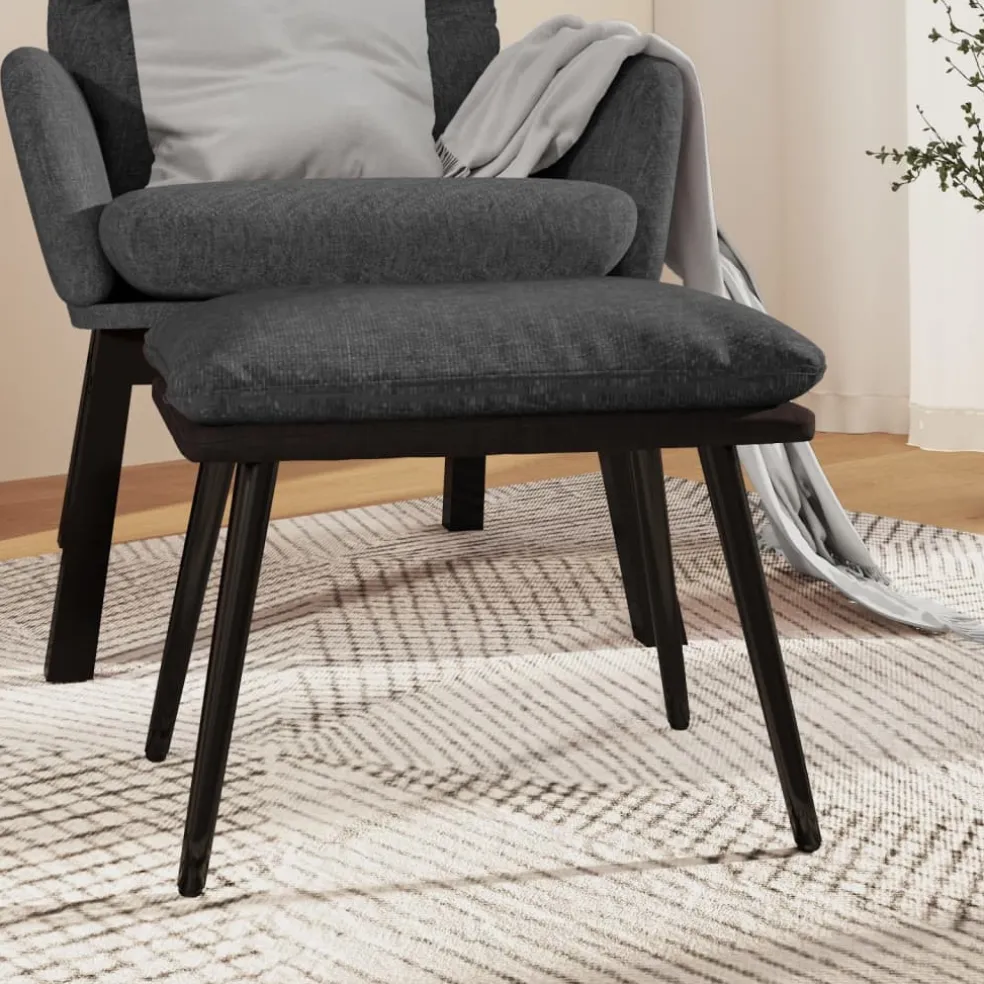 vidaXL Voetenbank 45x29,5x35 cm stof en kunstleer donkergrijs
