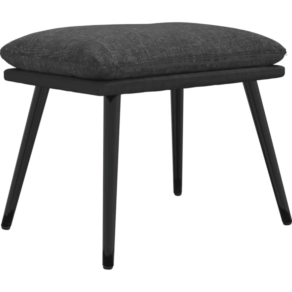 vidaXL Voetenbank 45x29,5x35 cm stof en kunstleer donkergrijs