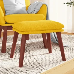 vidaXL Voetenbank 45x29,5x35 cm stof mosterdgeel