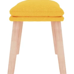 vidaXL Voetenbank 45x29,5x35 cm stof mosterdgeel