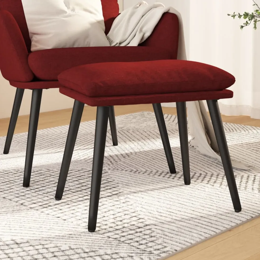 vidaXL Voetenbank 45x29,5x35 cm stof wijnrood