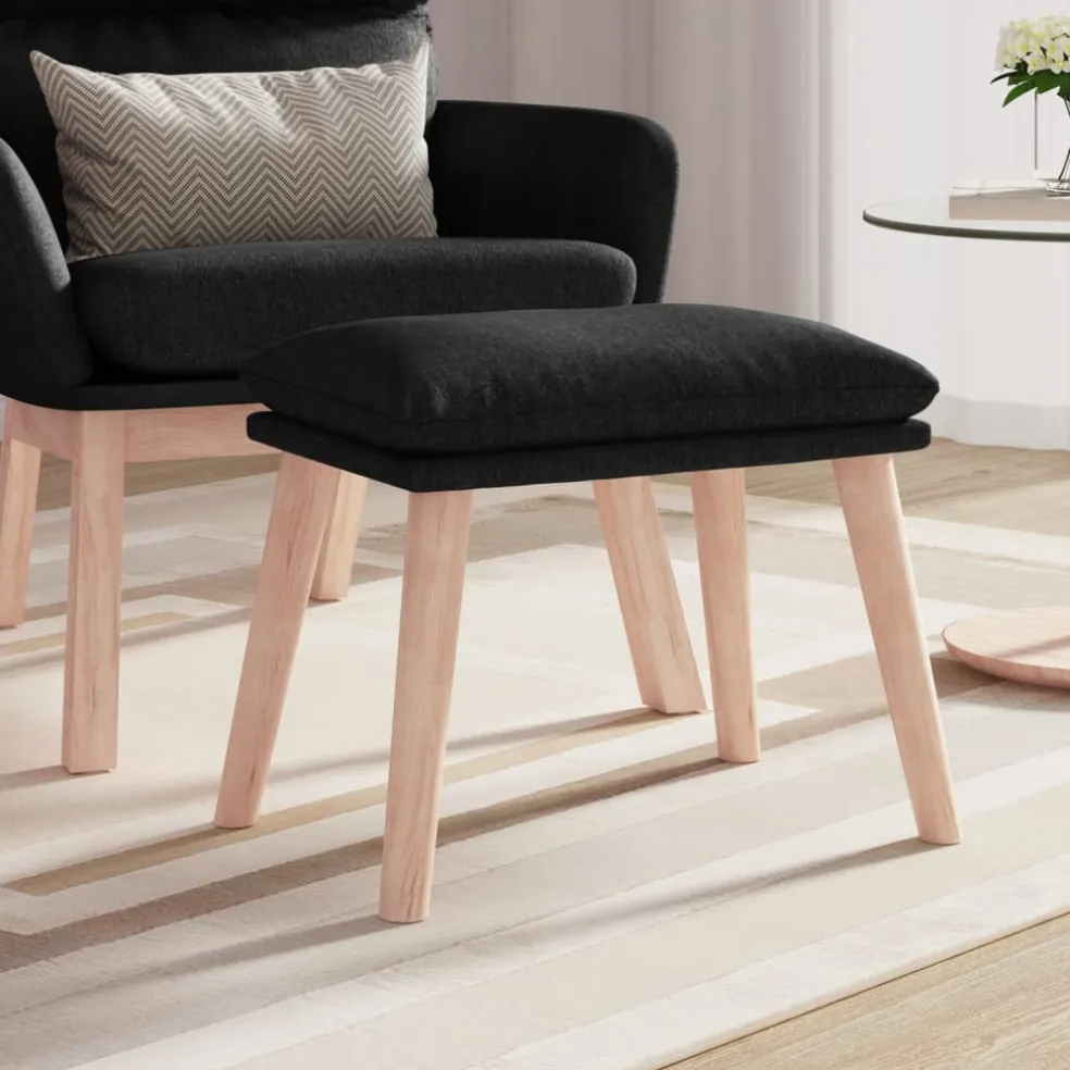 vidaXL Voetenbank 45x29,5x35 cm stof zwart