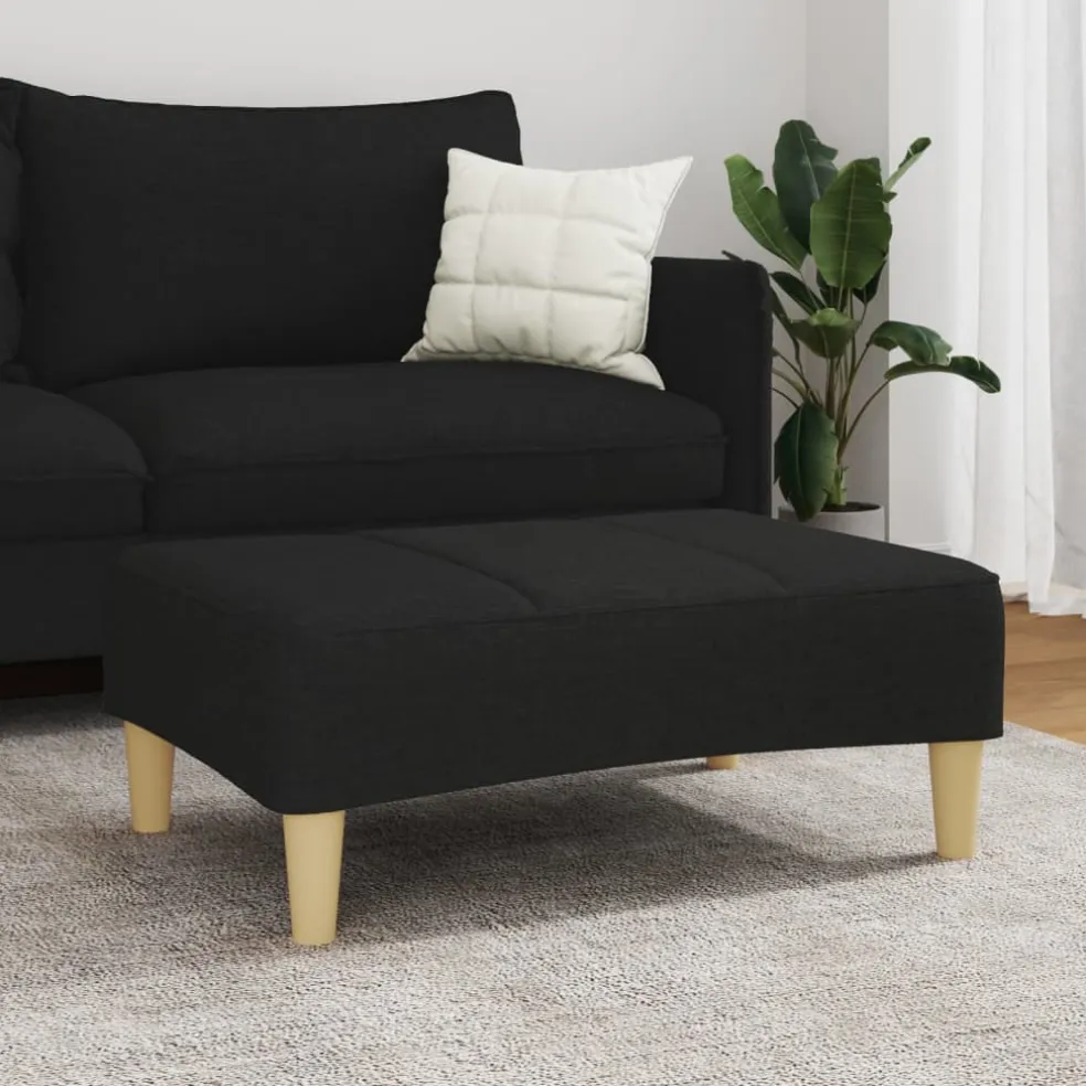 vidaXL Voetenbank 77x55x31 cm stof zwart