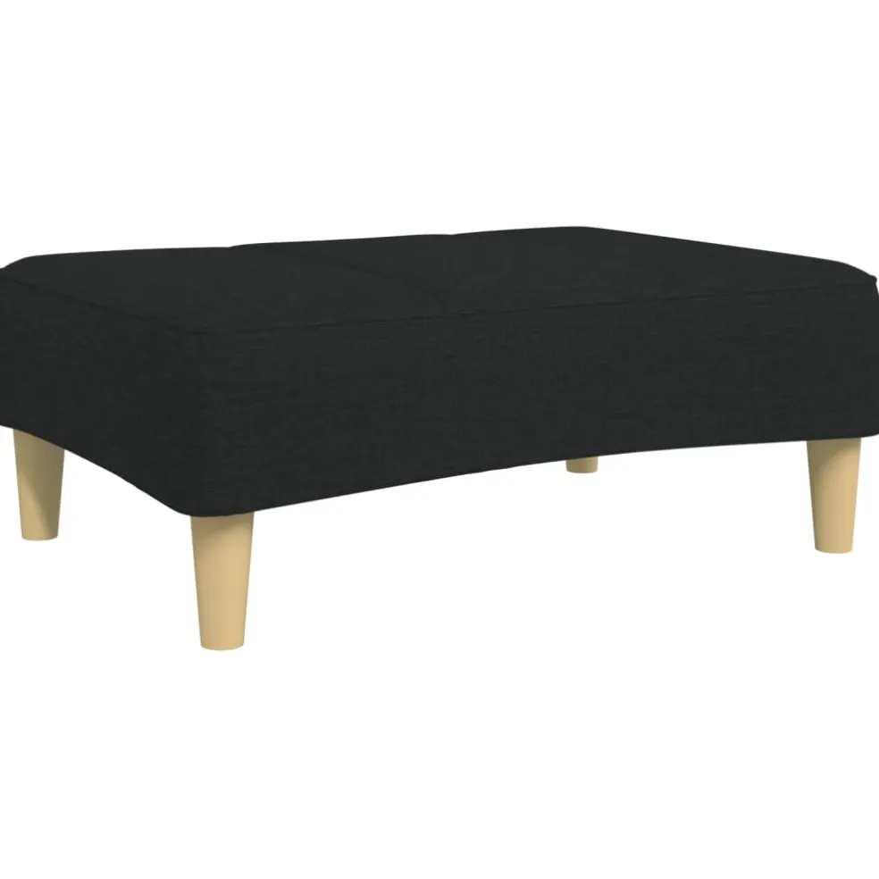 vidaXL Voetenbank 77x55x31 cm stof zwart