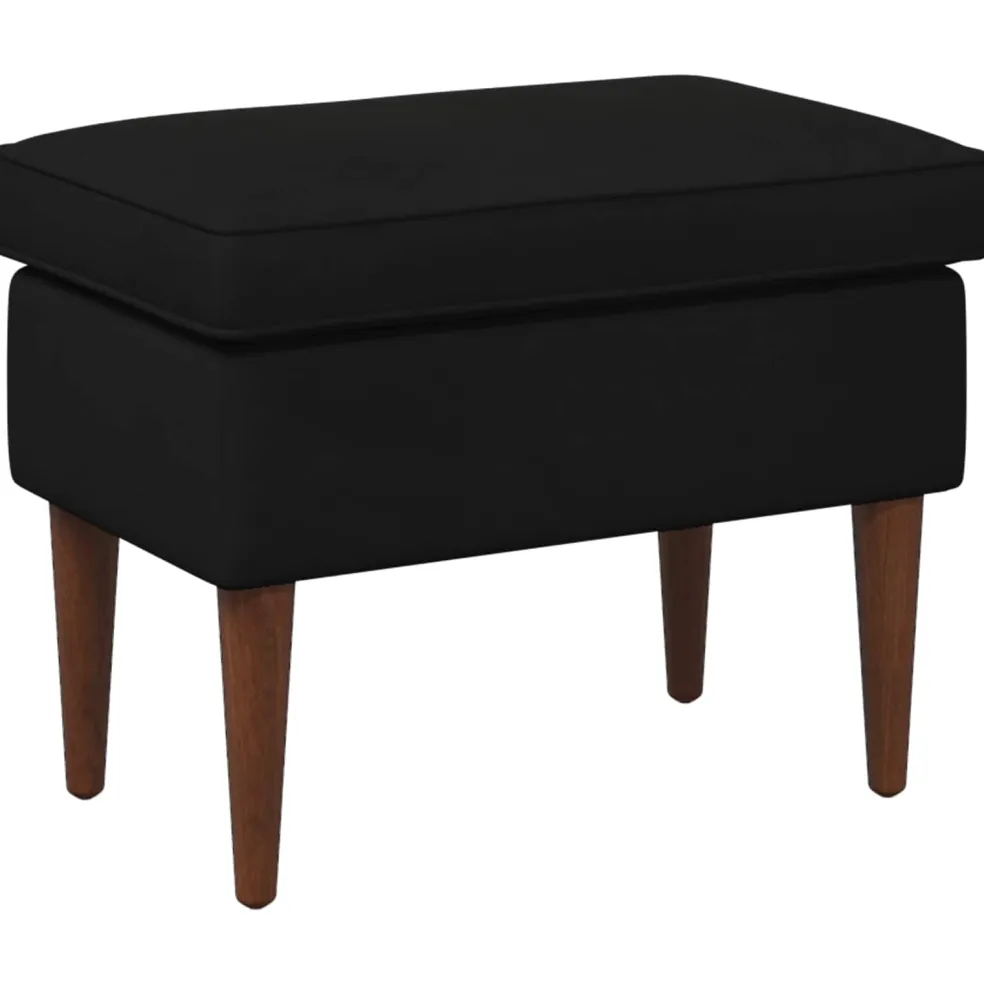 vidaXL Voetenbank Zwart 55 x 35 x 41 cm Fluweel