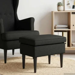 vidaXL Voetenbank Zwart 55 x 35 x 41 cm Stof
