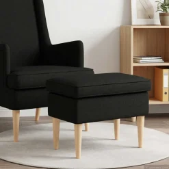 vidaXL Voetenbank Zwart 55 x 35 x 41 cm Stof