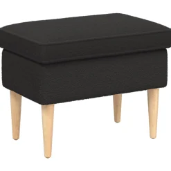 vidaXL Voetenbank Zwart 55 x 35 x 41 cm Bouclé