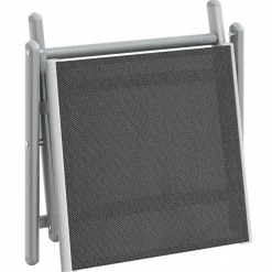 vidaXL Voetensteun inklapbaar textileen en aluminium zwart zilverkleur