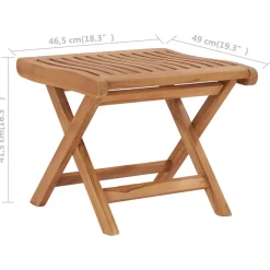 vidaXL Voetensteun inklapbaar 46,5x49x41,5 cm massief teakhout