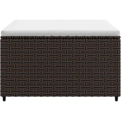 vidaXL Voetensteun met kussen poly rattan bruin