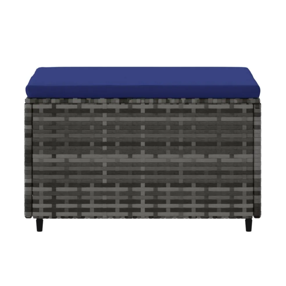 vidaXL Voetensteun met kussen poly rattan grijs