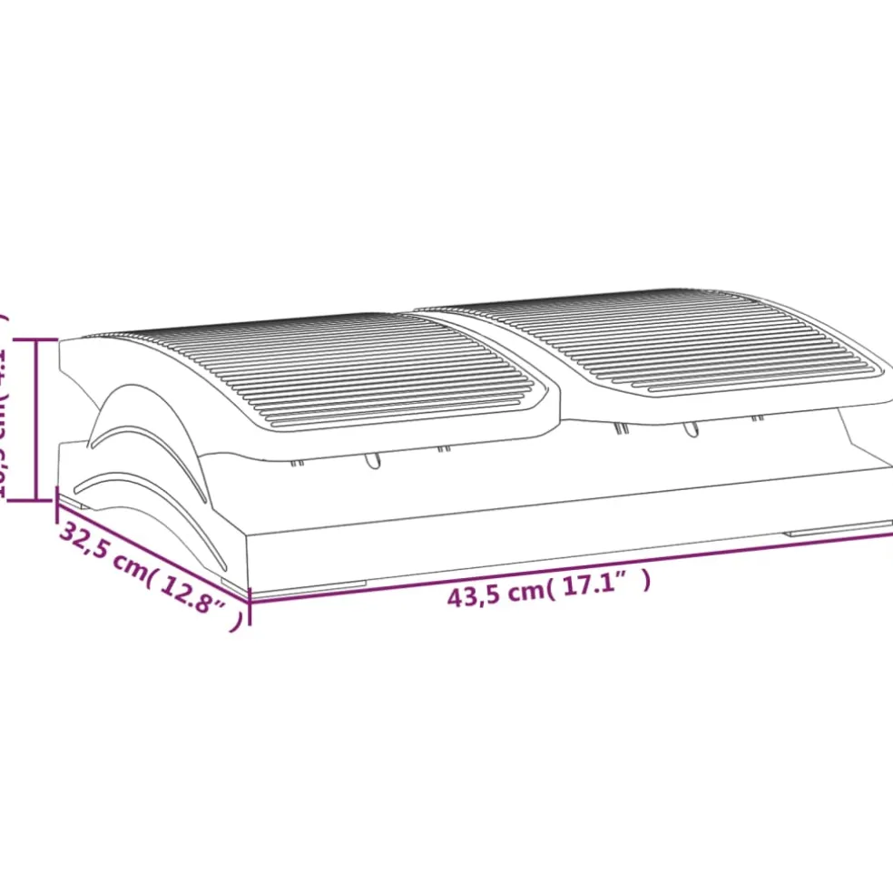 vidaXL Voetensteun 43,5x32,5x10,5 cm zwart