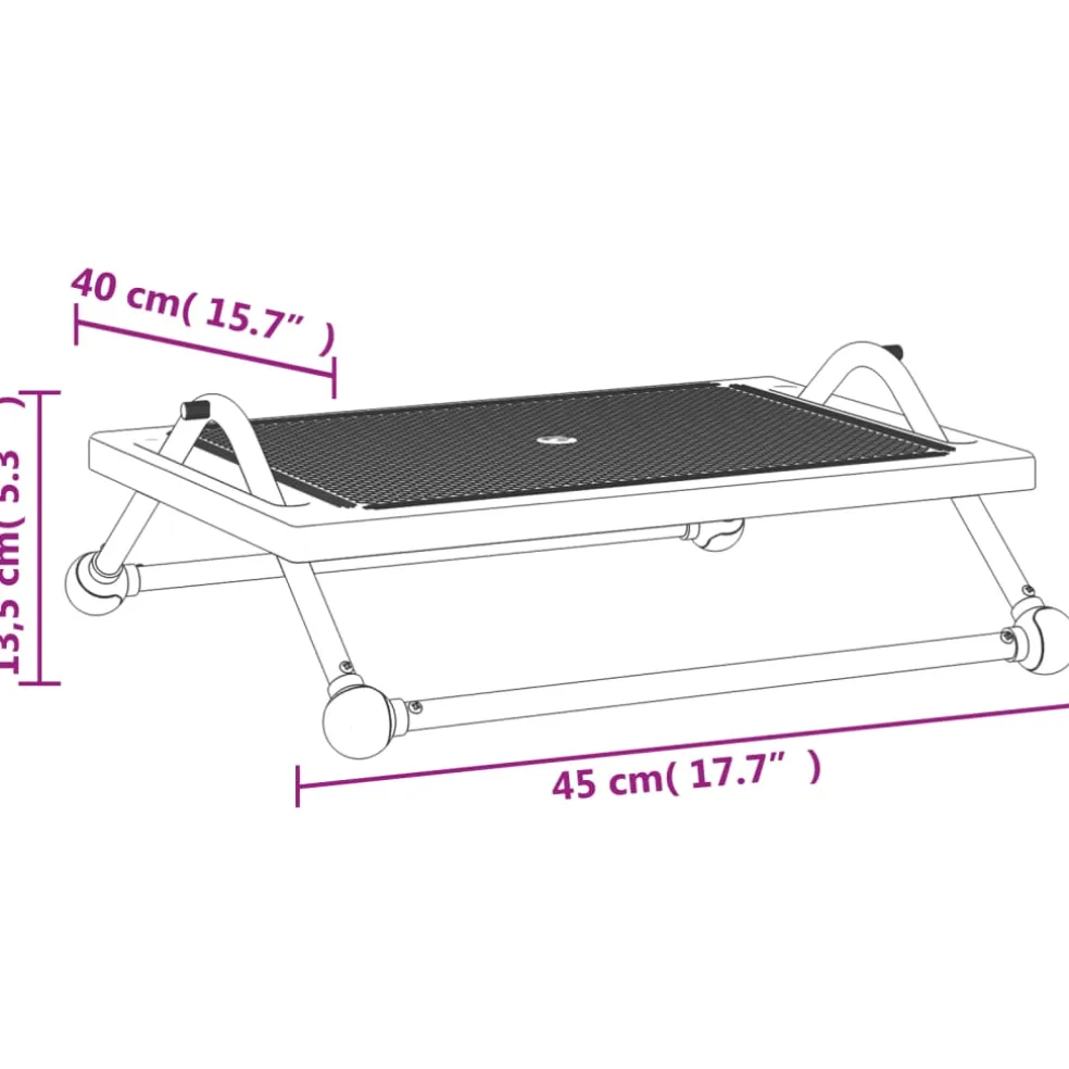 vidaXL Voetensteun 45x40x13,5 cm zwart
