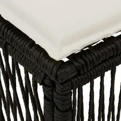 vidaXL voetensteun Zwart poly rattan