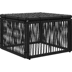 vidaXL voetensteun Zwart poly rattan