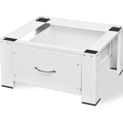 vidaXL Voetstuk voor wasmachine met lade wit