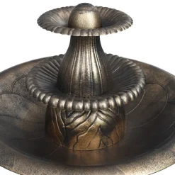 vidaXL Vogelbadje met fontein 50x91 cm kunststof bronskleurig