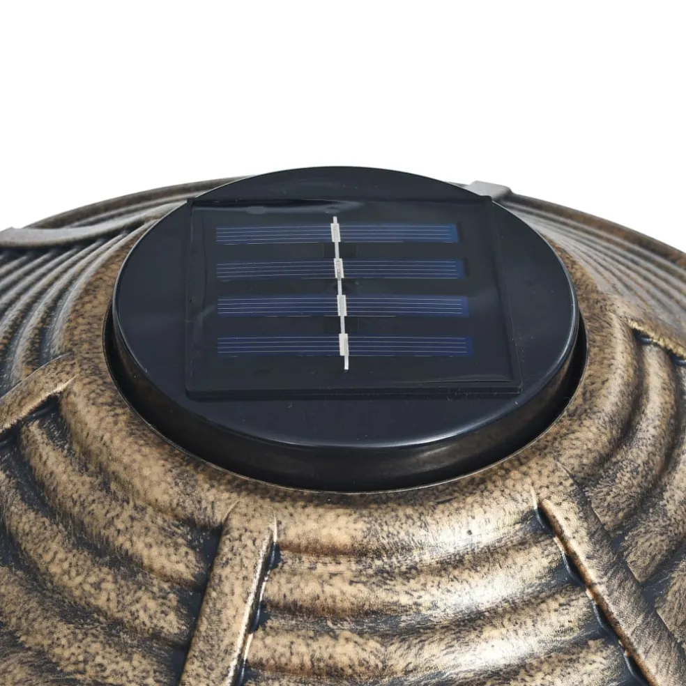 vidaXL Vogelbadje met solar LED-verlichting kunststof