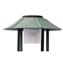 vidaXL Vogelbad/voederhuisje met solarverlichting